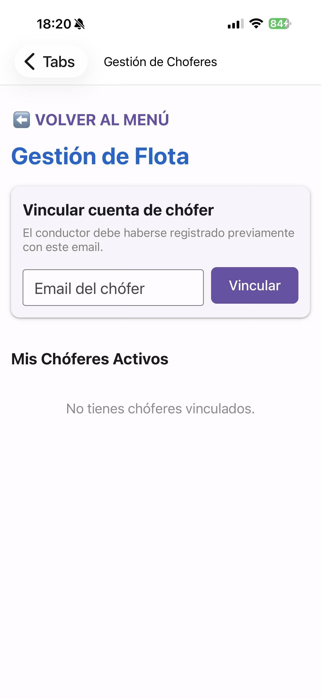 Gestión de choferes