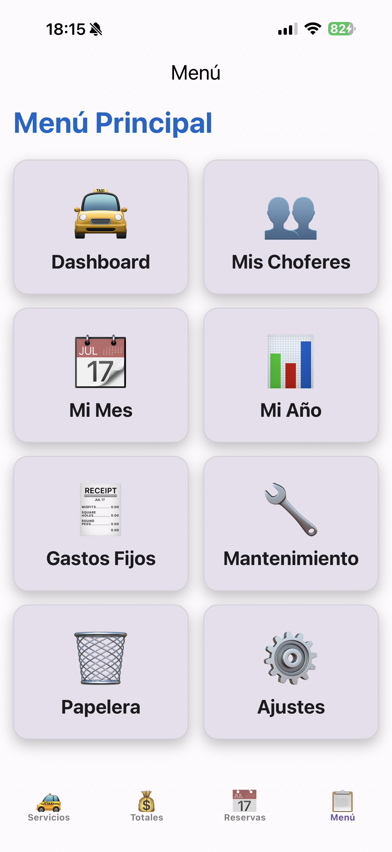 Menú principal