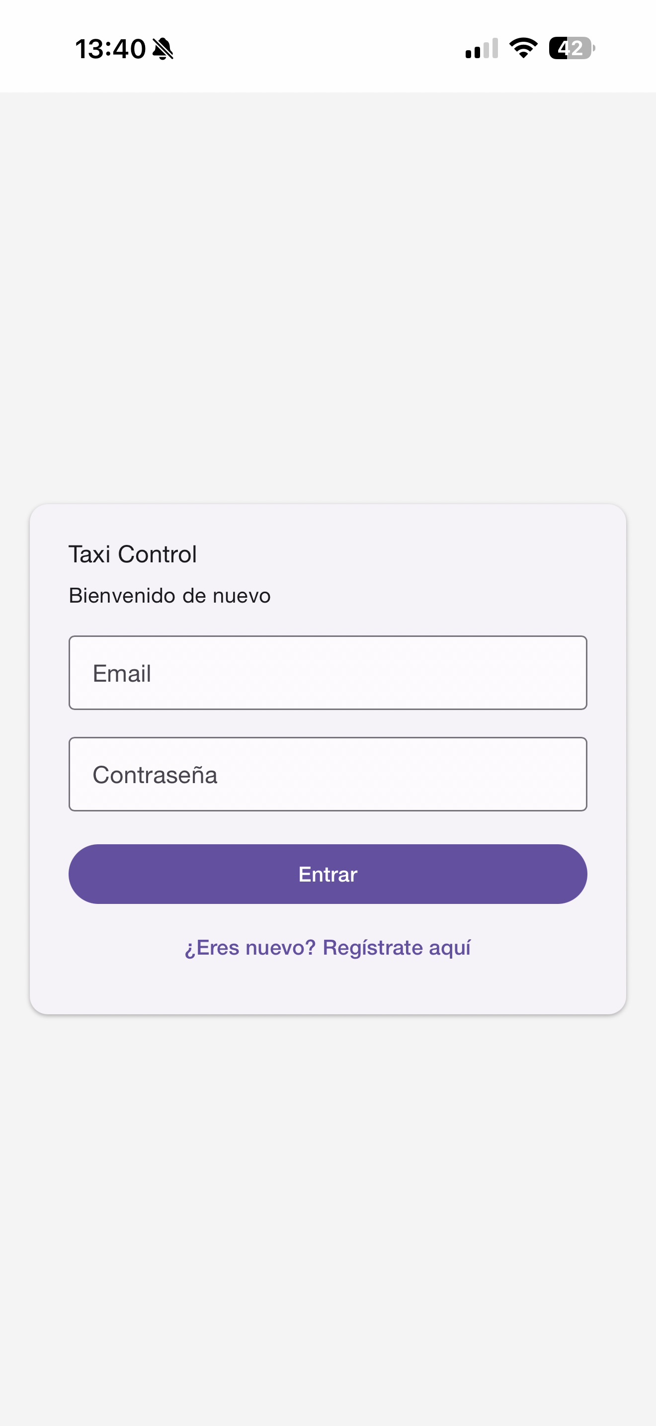 Pantalla de login